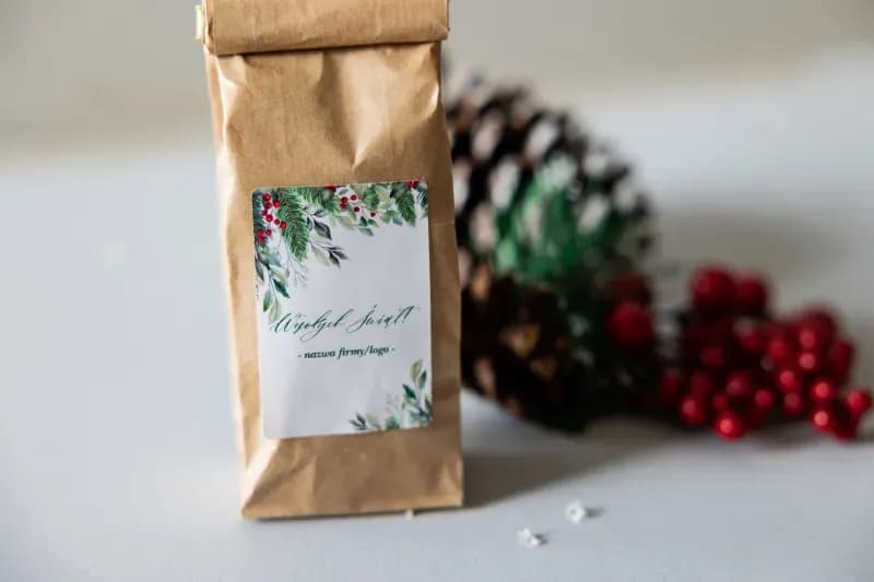 Herbata firmowa świąteczna z logo, ekologiczne opakowanie, naturalne składniki | Prezent korporacyjny | T8