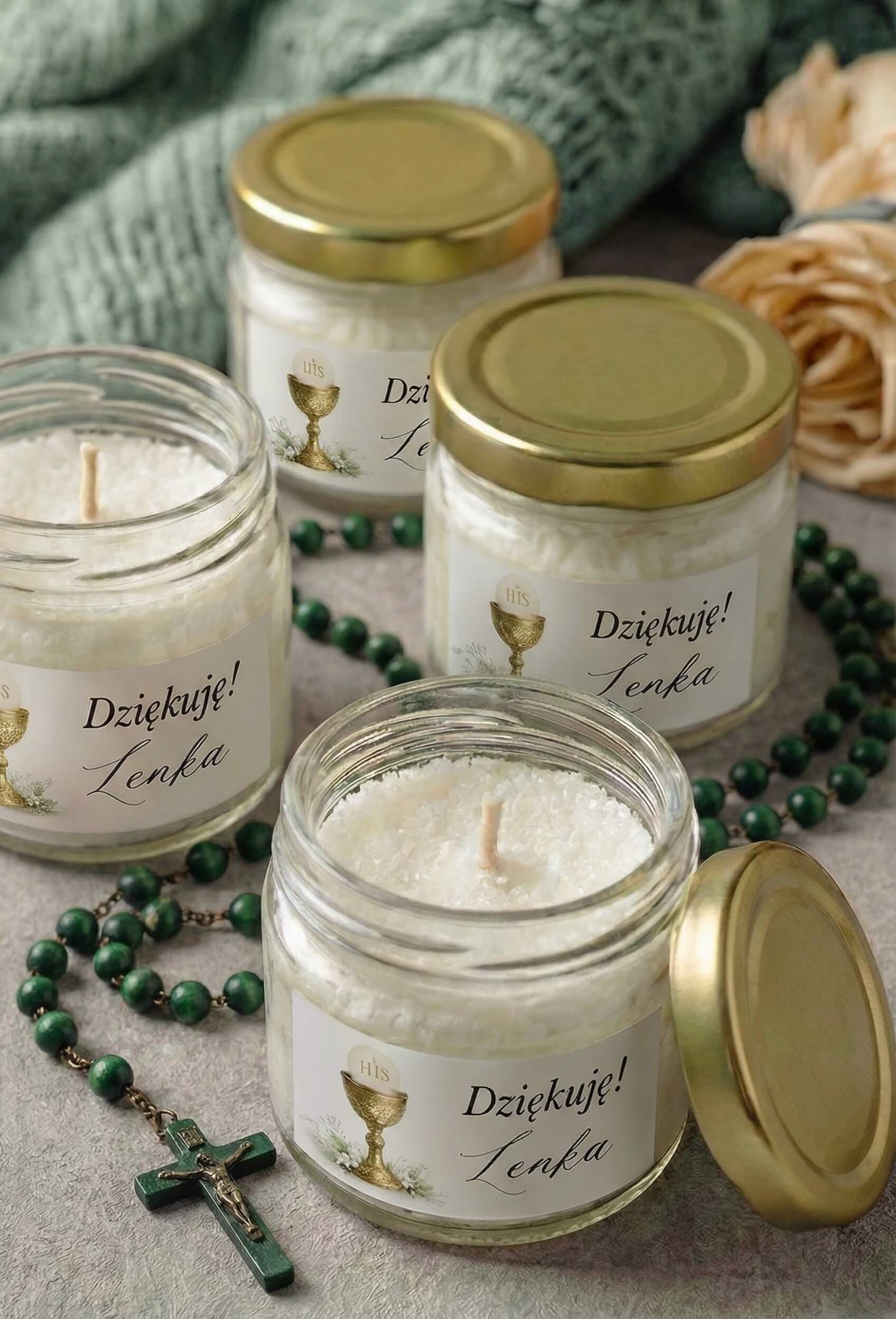Świeca Zapachowa Matylda nr 1 – Złocony Kielich i Podziękowanie Komunijne