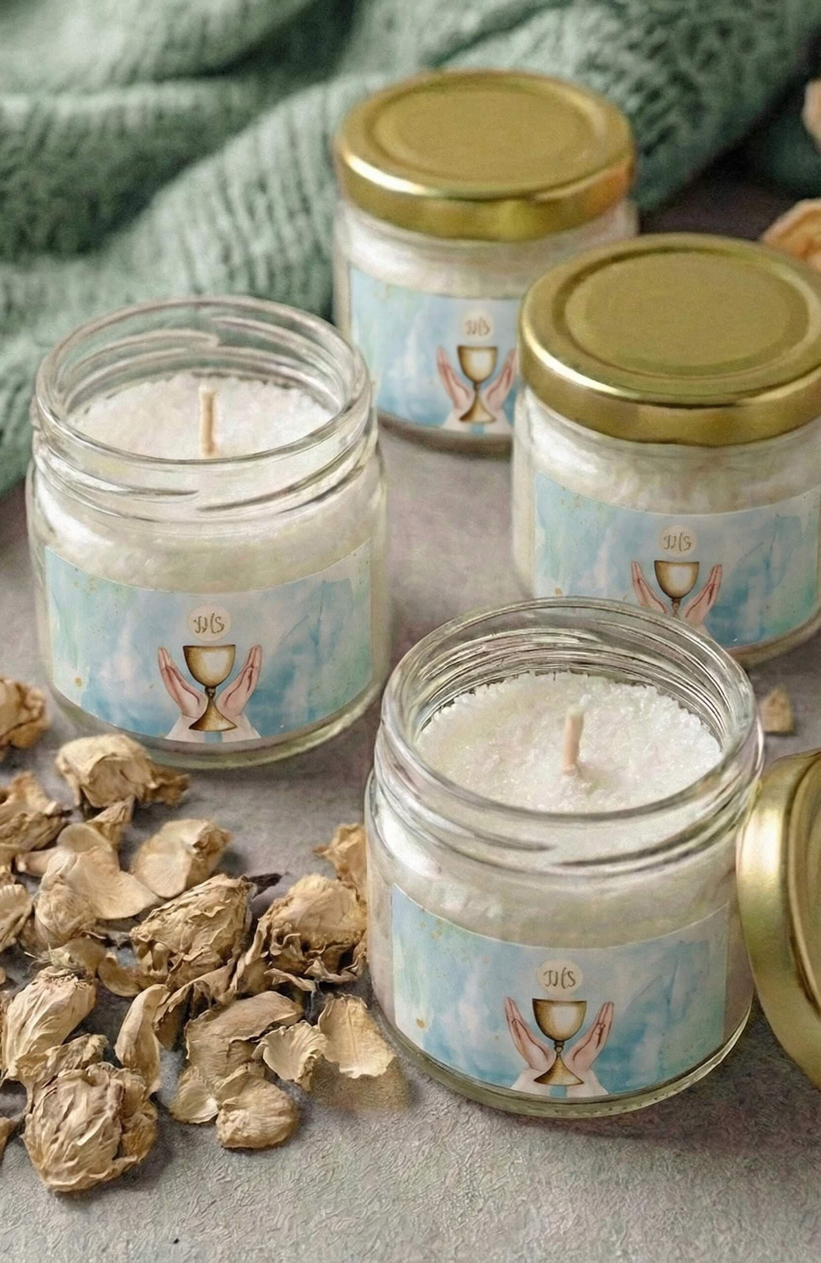 Świeczka Sojowa Matylda nr 15 – Religijny Kielich i Podziękowanie Komunijne