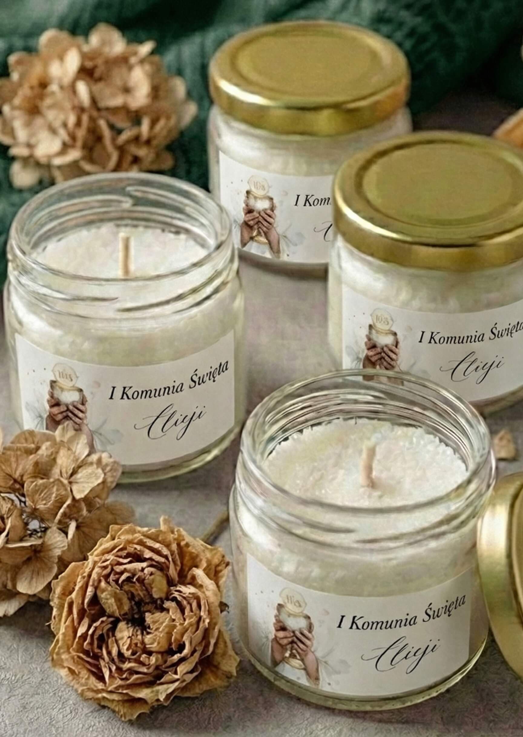 Świeczka Sojowa Matylda nr 17 – Z Hostią i Podziękowanie na Komunię