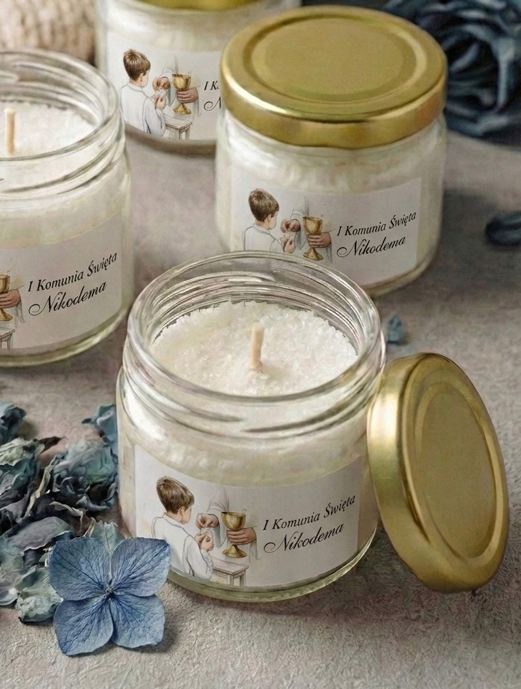 Świeczka Sojowa Matylda nr 20 – Ilustracja Sakramentu i Podziękowanie Komunijne