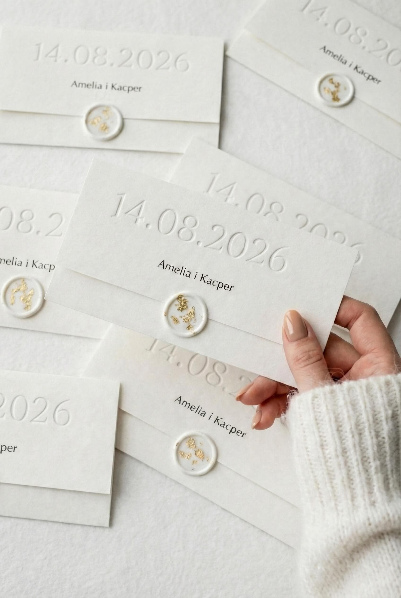 Zaproszenie na Wesele Gaja nr 1 – Minimalistyczny Styl z Tłoczeniem Letterpress - 2