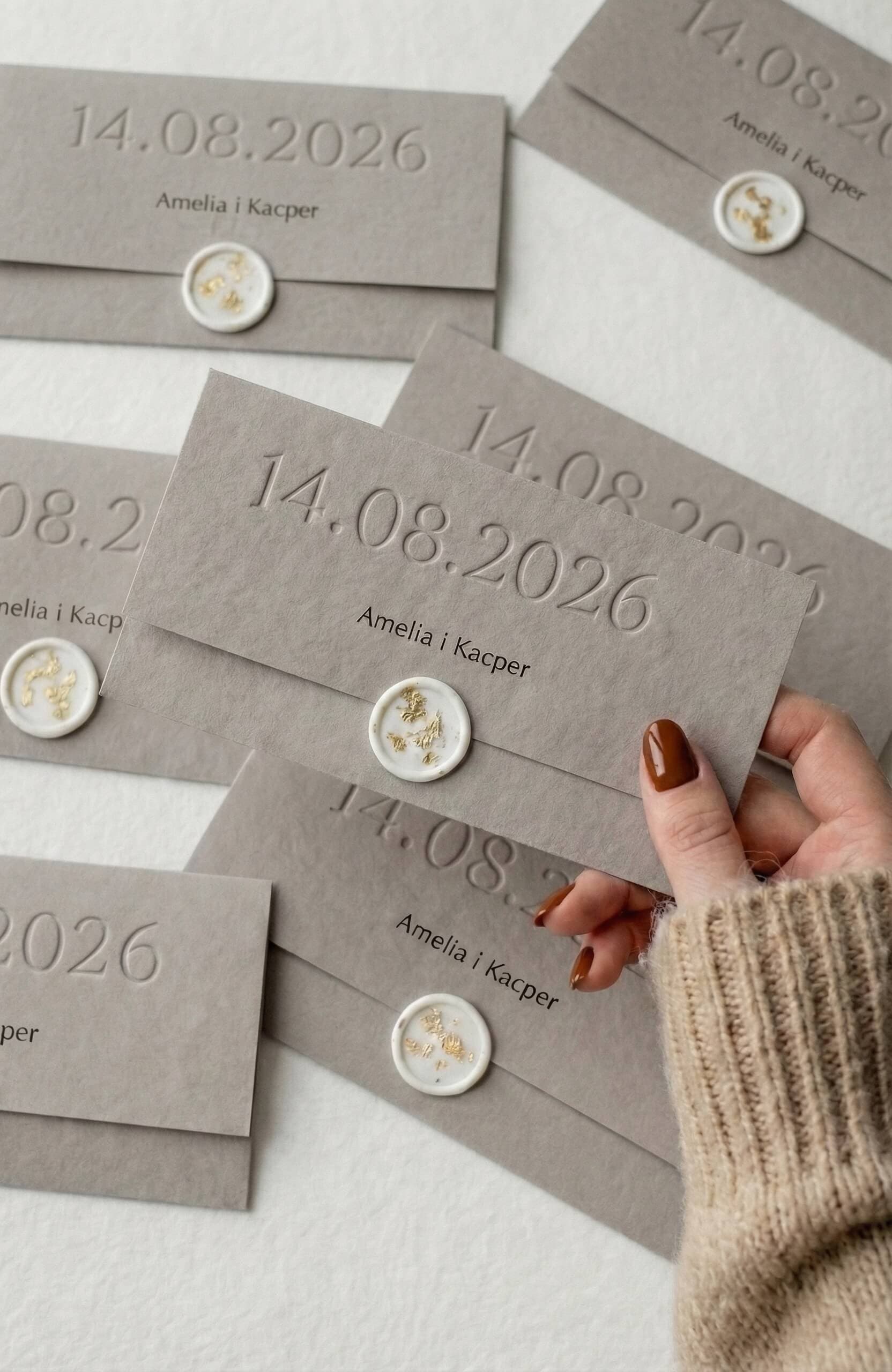 Zaproszenie na Wesele Gaja nr 3 – Styl Eko z Tłoczeniem Letterpress