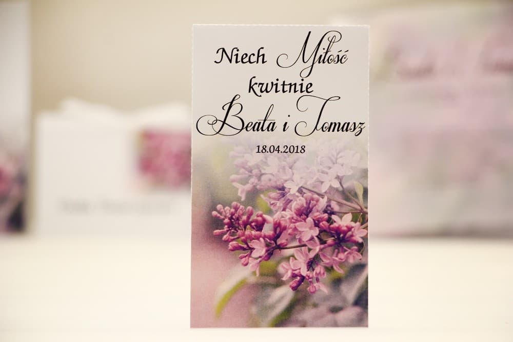 Nasionka Niezapominajki z Fioletowym Bzem, Eko Upominki | Personalizowane Podziękowania dla Gości Weselnych | Elegant nr 11