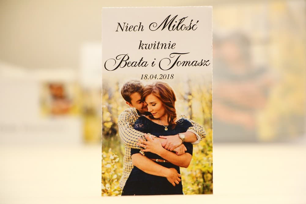 Nasionka Niezapominajki ze Zdjęciem Personalizowane | Podziękowania dla Gości Weselnych, Oryginalne Upominki | Elegant nr 22