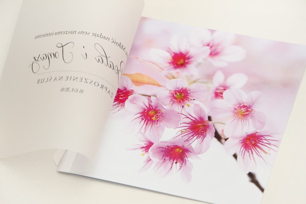 Zaproszenia ślubne z kalką i tasiemką w romantyczne kwiaty wiśni – Elegant nr 23 - 3