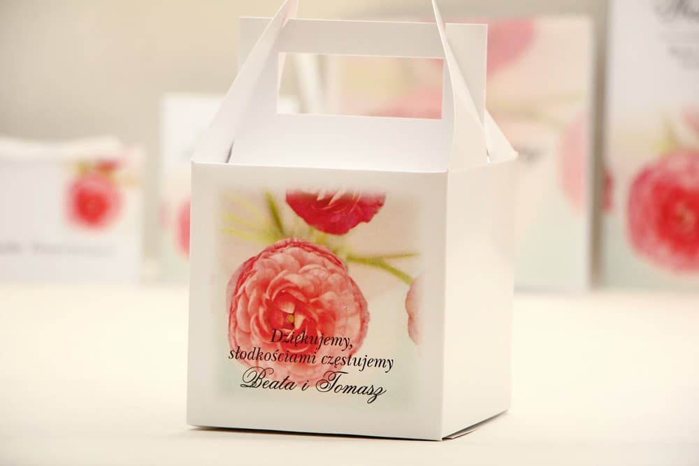 Personalizowane Pudełko na Ciasto z Jaskrami | Opakowania na Podziękowania dla Gości | Elegant nr 27