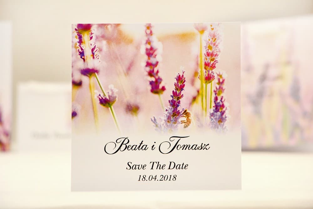 Jesienne Save The Date z Lawendą | Zawiadomienie o Ślubie Lawendowe Pole | Elegant nr 28