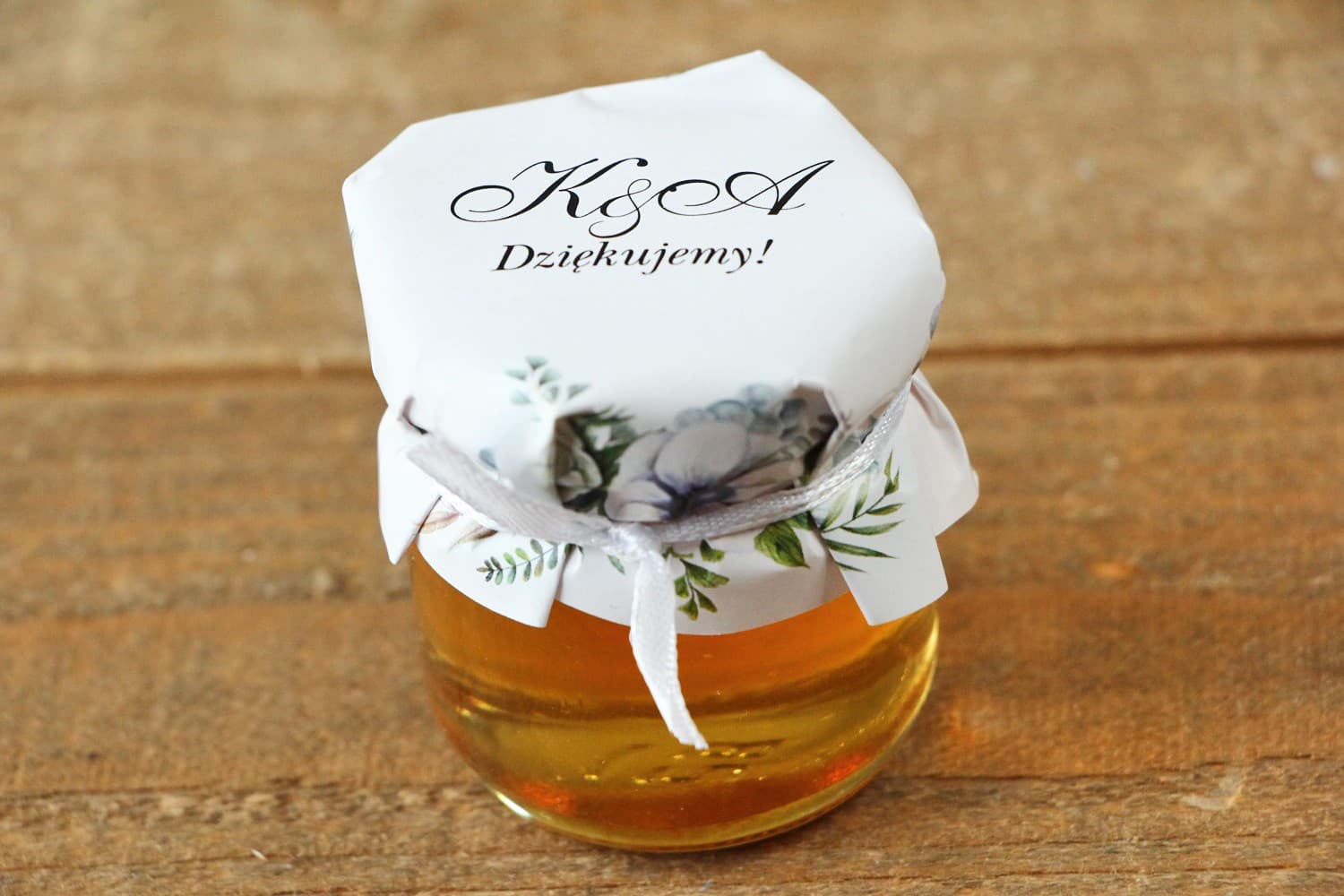 Polski Miód w Słoiczku Kalia nr 3 – Złocone Podziękowanie z Anemonami