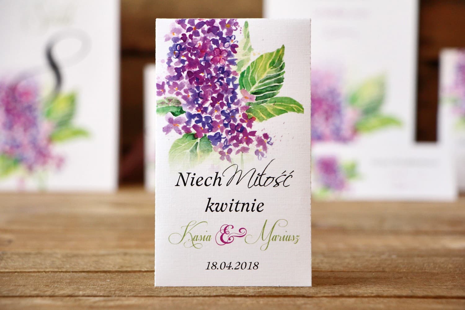 Eko Podziękowania dla Gości Nasiona Niezapominajki z Bzem | Upominki Weselne | Malowane Kwiaty nr 4