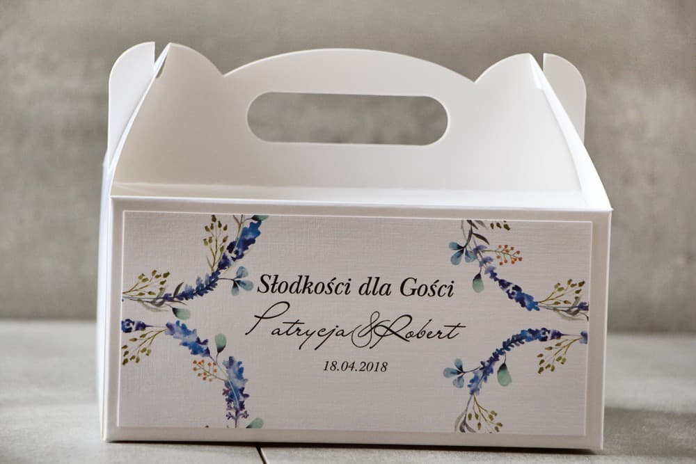 Eleganckie Pudełka na Ciasto dla Gości z Rączką i Personalizacją | Prostokątne Opakowania na Słodkości Weselne | Pistacjowe nr 7