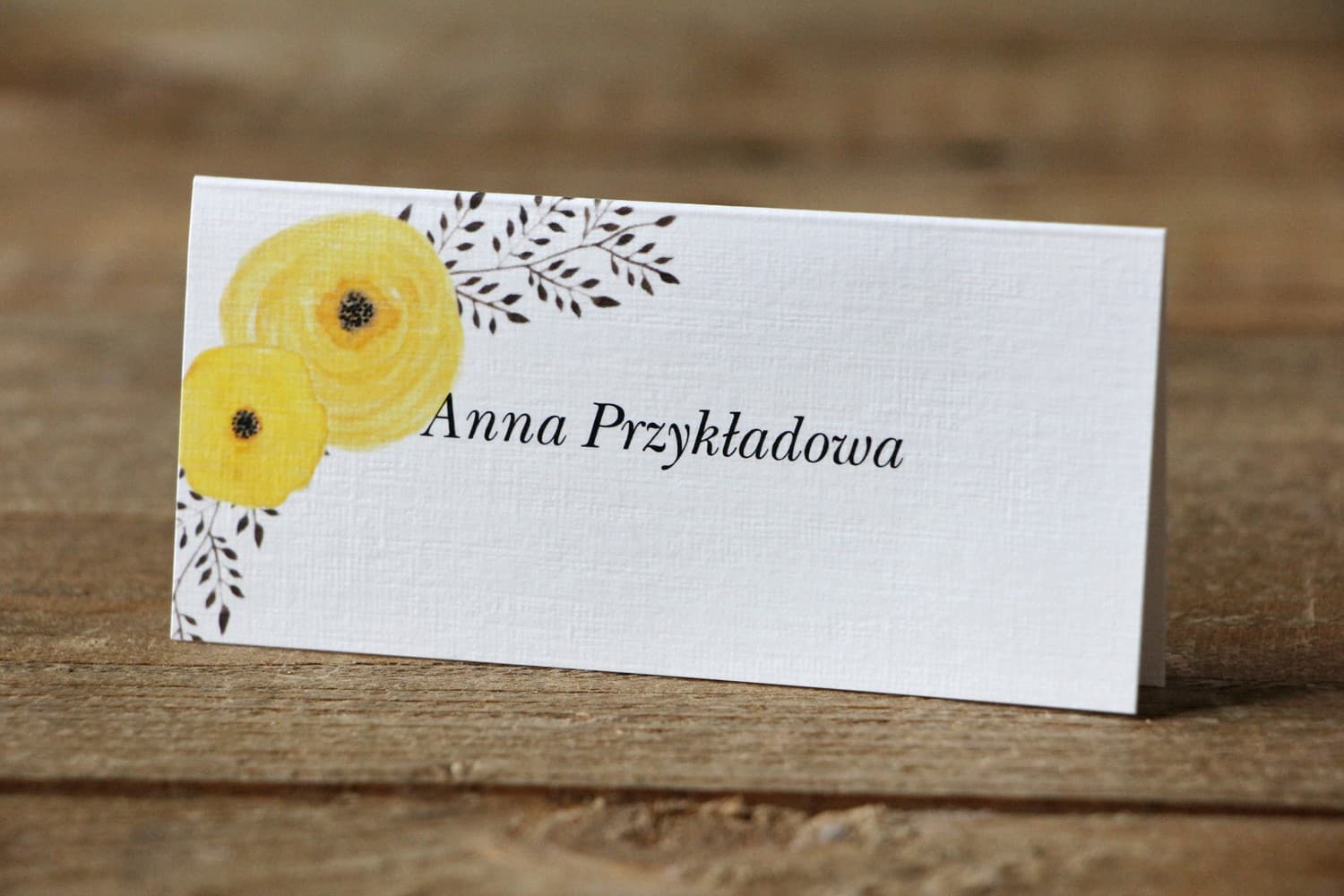 Winietki Ślubne Malowane Kwiaty nr 18 – Wizytówki na Stół z Motywem Akwareli