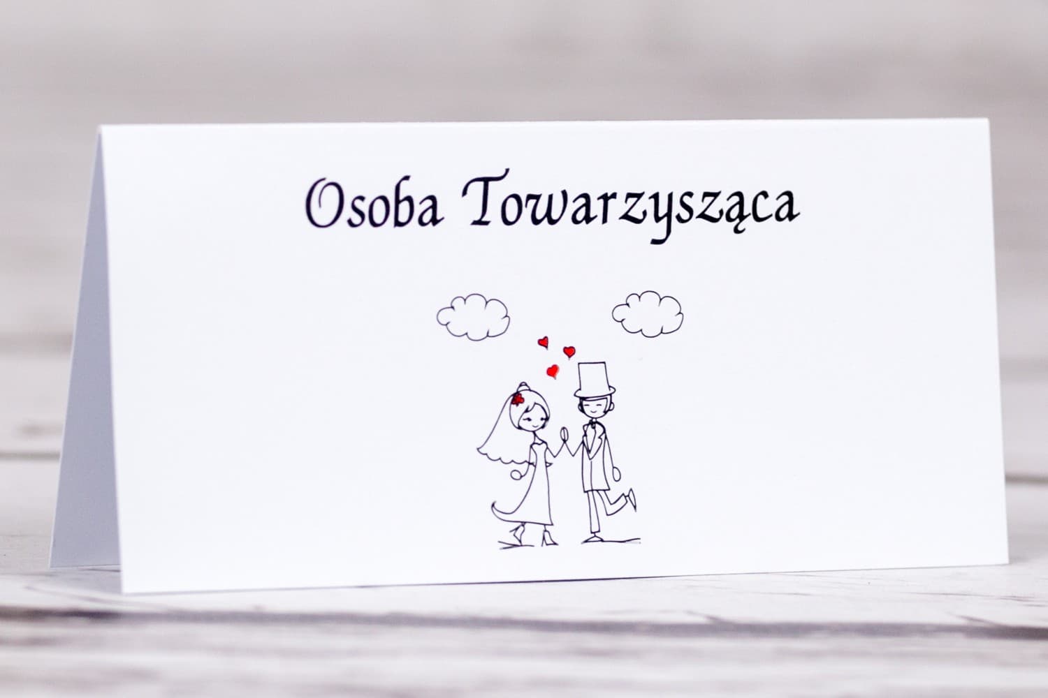 Winietki Ślubne Bueno nr 2 – Zabawne Wizytówki na Stół z Grafiką Pary Młodej