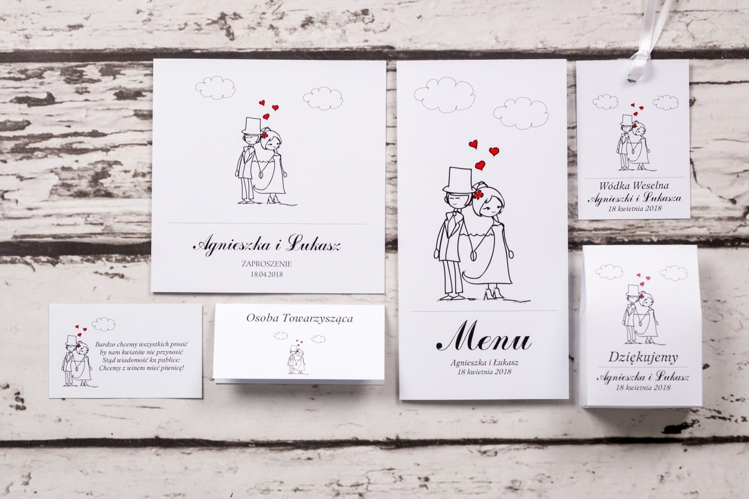 Zaproszenia ślubne z humorem i wesołym rysunkiem pary młodej Bueno nr 9 - 3