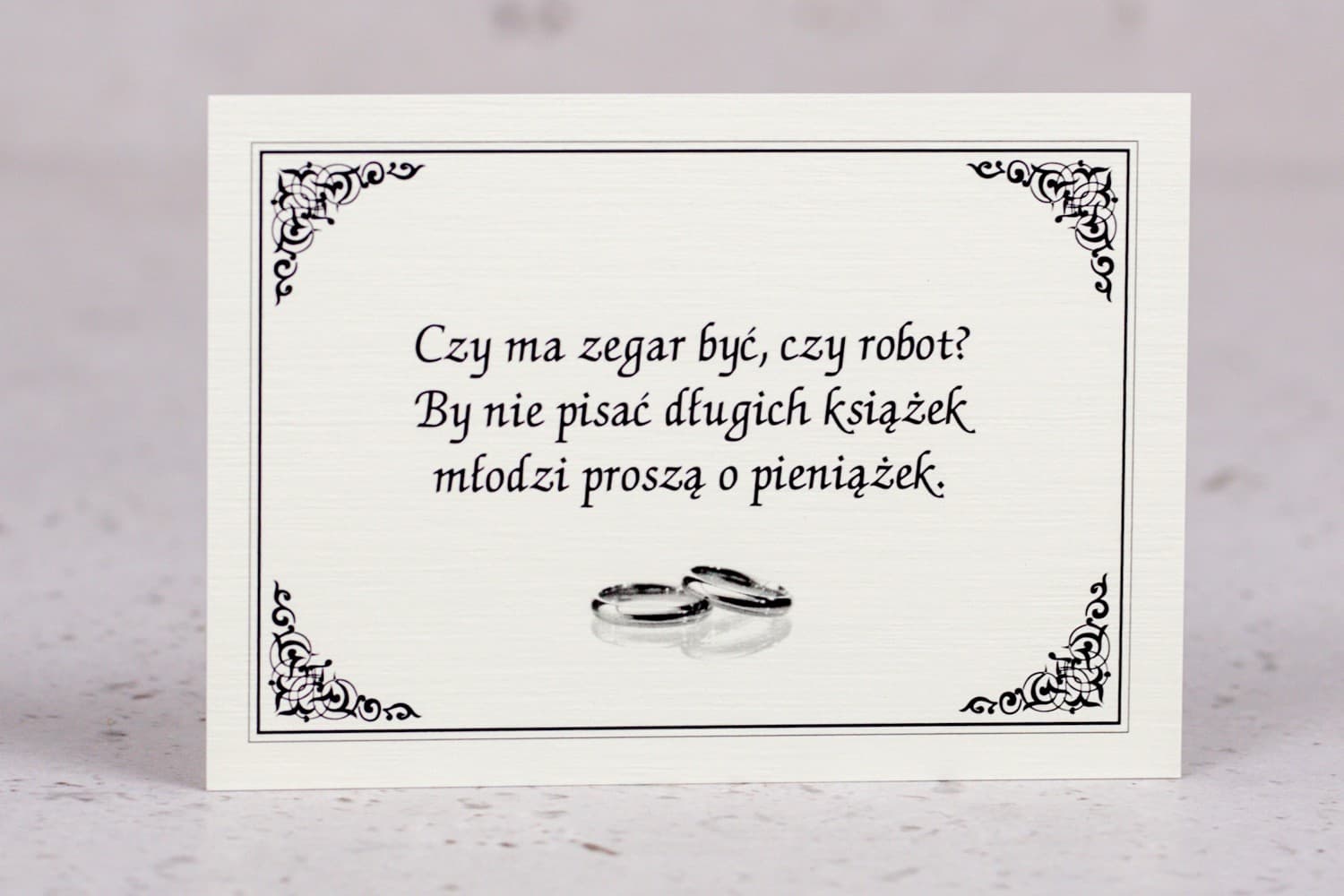 Eleganckie Bileciki Ecru z Podziękowaniem dla Gości | Klasyczne Zawieszki Ślubne | Arte nr 2