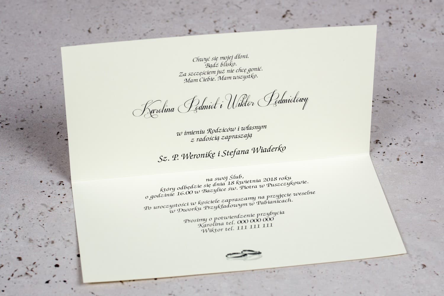 Zaproszenia ślubne glamour ze złotą owijką i błyszczącą cyrkonią – Moreno nr 1 - 2