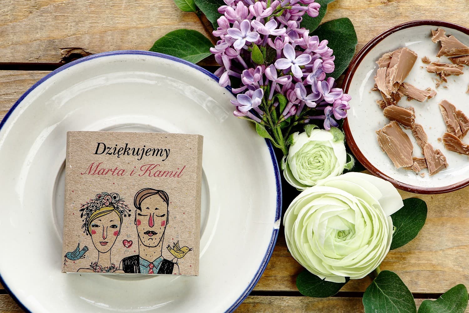 Śmieszne Czekoladki z Rysunkiem Pary Młodej | Personalizowane Podziękowania dla Gości Weselnych | Presto