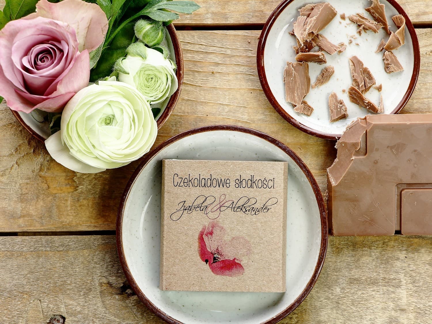 Czekoladki Ślubne z Różowym Makiem | Ekologiczne Podziękowania dla Gości | Margaret nr 5