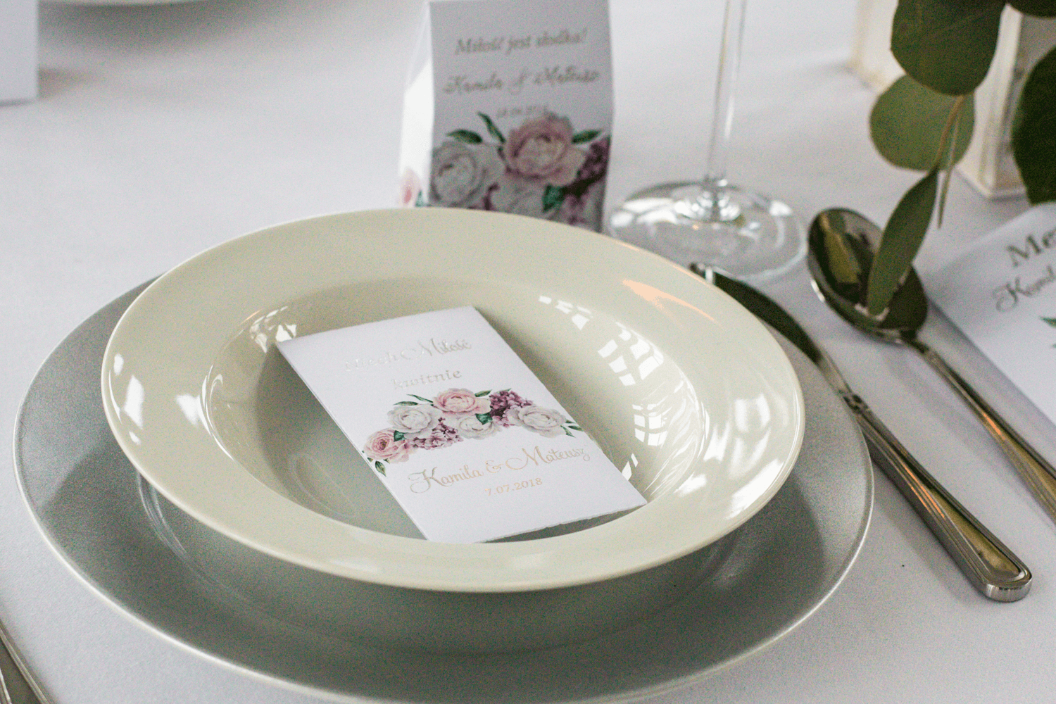 Nasiona Niezapominajki Prezent dla Gości | Personalizowane Podziękowania Weselne z Piwonią | Cykade nr 16