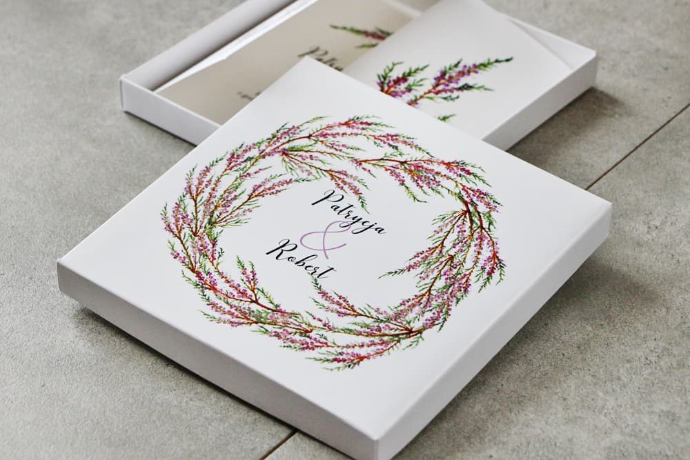 Zaproszenie Weselne Exploding Box – Wrzos Pistacjowe nr 22 - 2