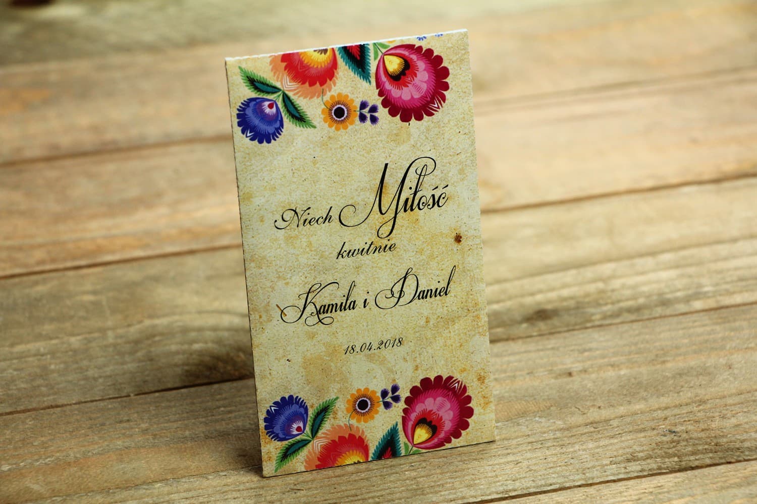 Nasionka Niezapominajki Podziękowania dla Gości | Upominki w Stylu Folk, Ludowe Wzory | Folk nr 4