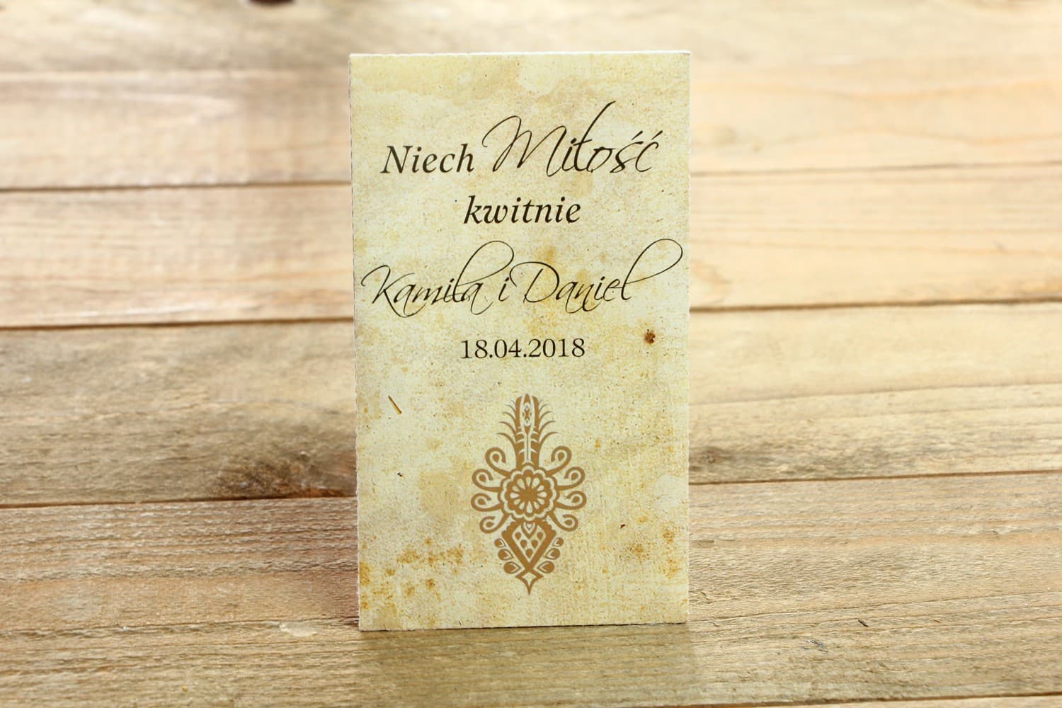 Góralskie Podziękowania dla Gości Nasionka Niezapominajki | Upominki Weselne Folk z Parzenicą | Folk nr 6