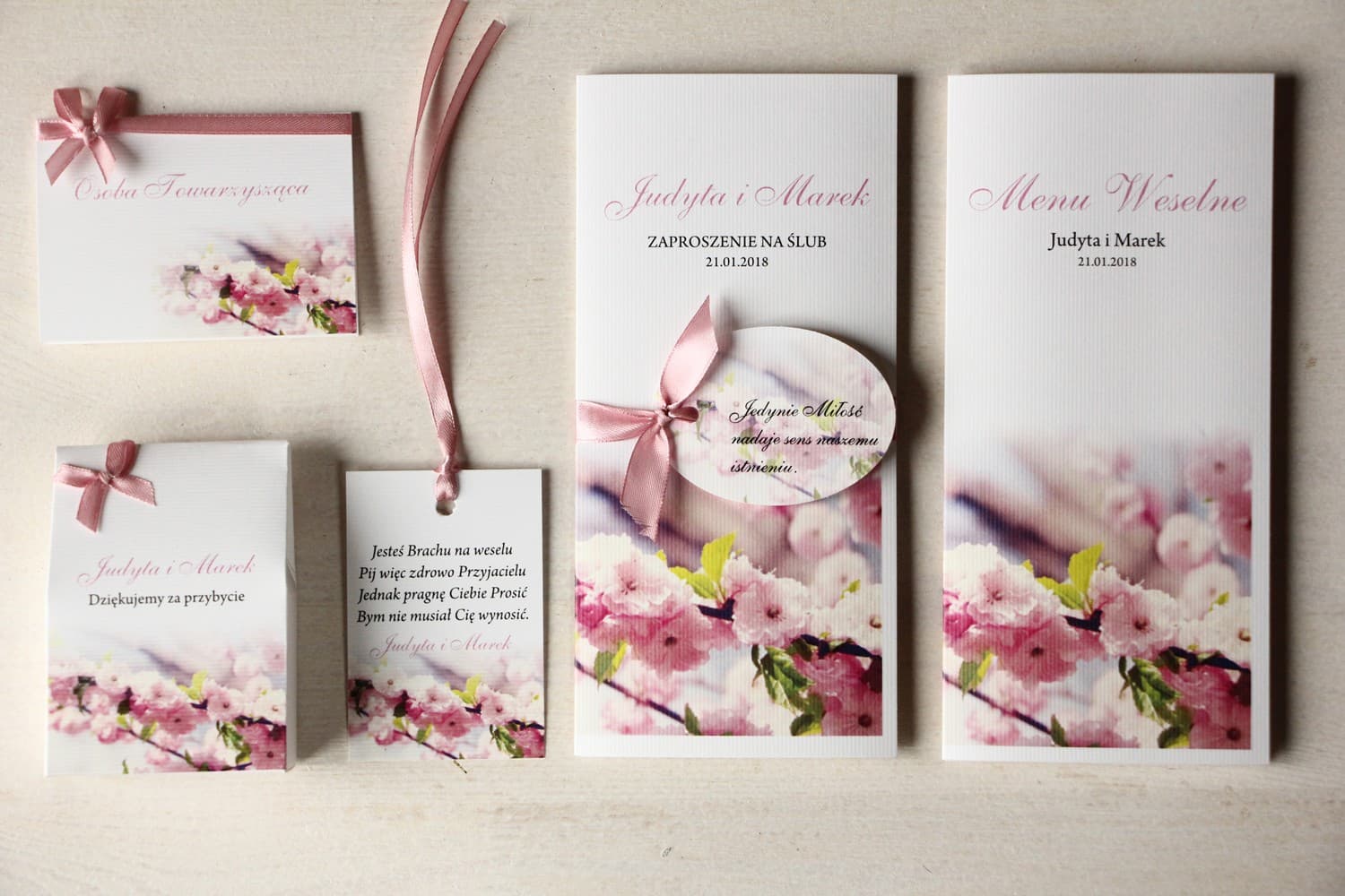 Próbki Zaproszeń Ślubnych Kwiatowe, Zestaw z Dodatkami | Papeteria z Wiśnią | Magnet nr 6