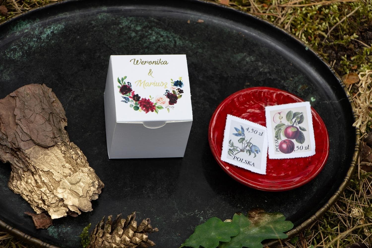 Złocone Pudełeczka z Piwoniami na Słodycze | Podziękowania dla Gości Weselnych | Orini nr 1 - 2