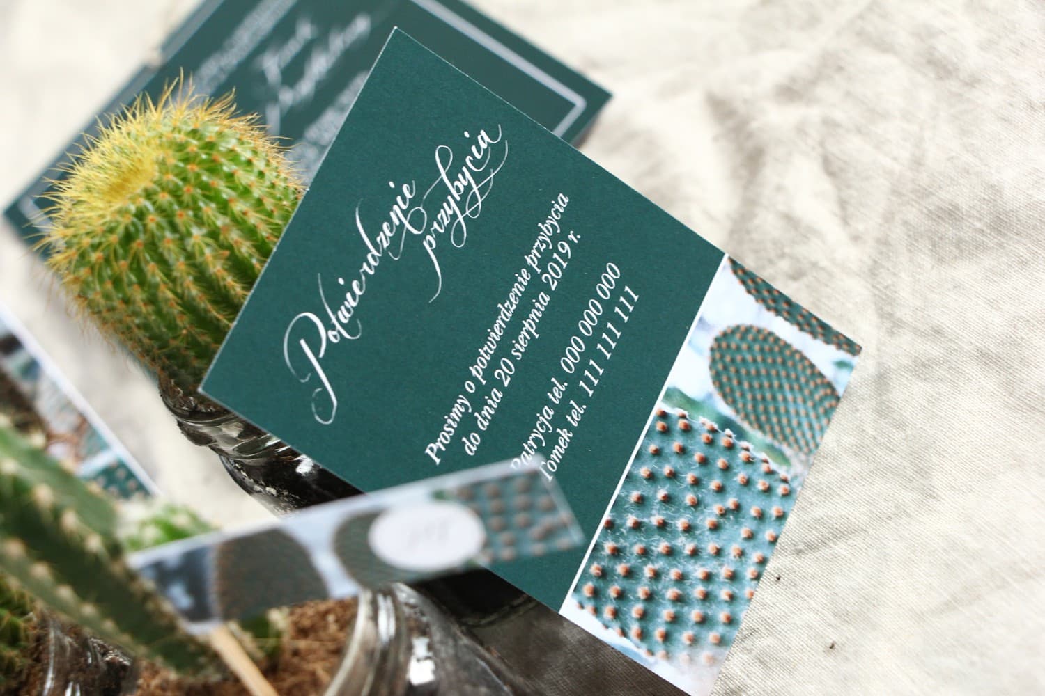 Bilecik z Kaktusem, Wkładka Informacyjna | Bileciki do Zaproszeń Ślubnych Botanicznych | Botanik nr 4