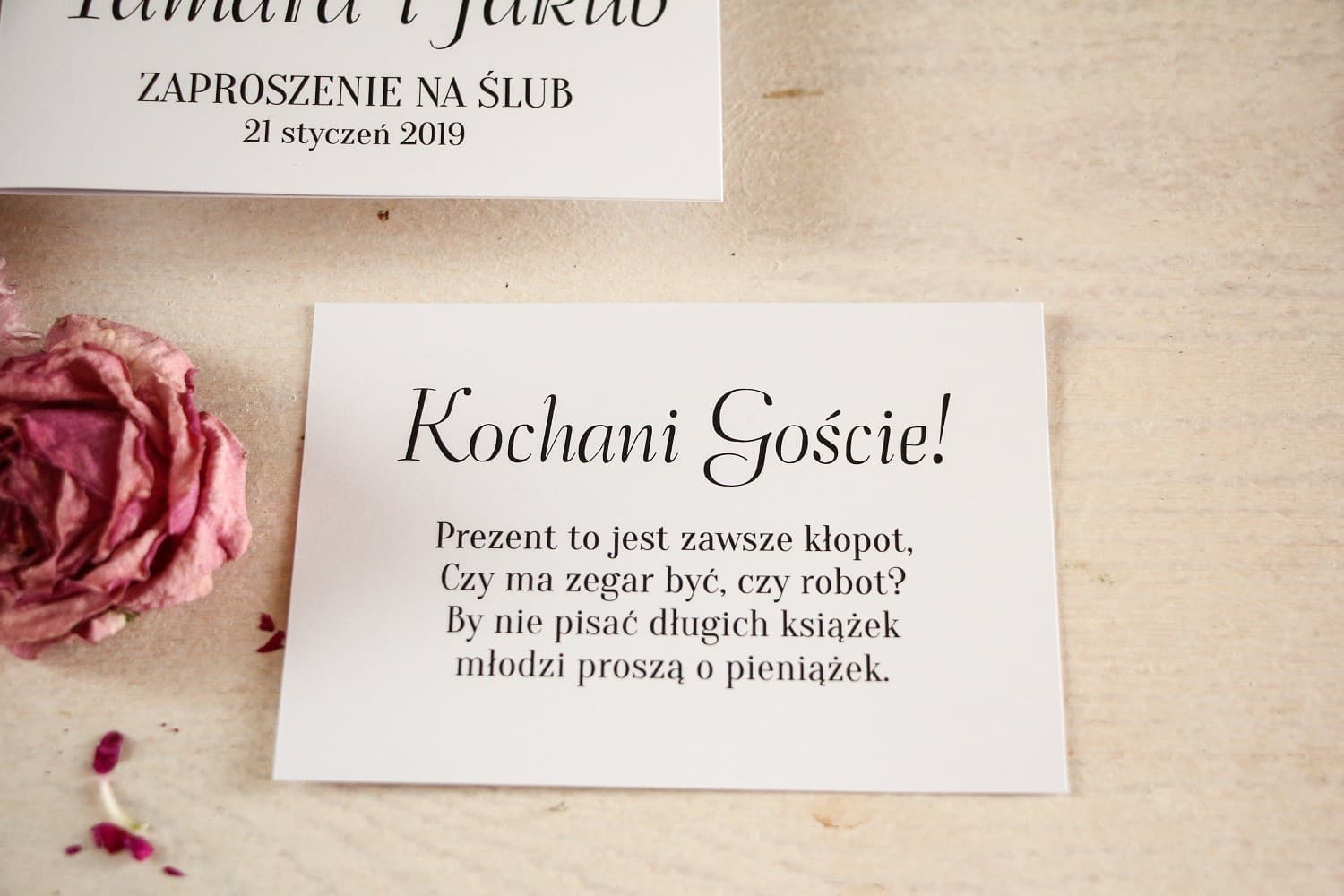 Bilecik ze Zdjęciem do Zaproszeń Ślubnych | Personalizowana Wkładka z Własnym Zdjęciem | Ze Zdjęciem nr 2