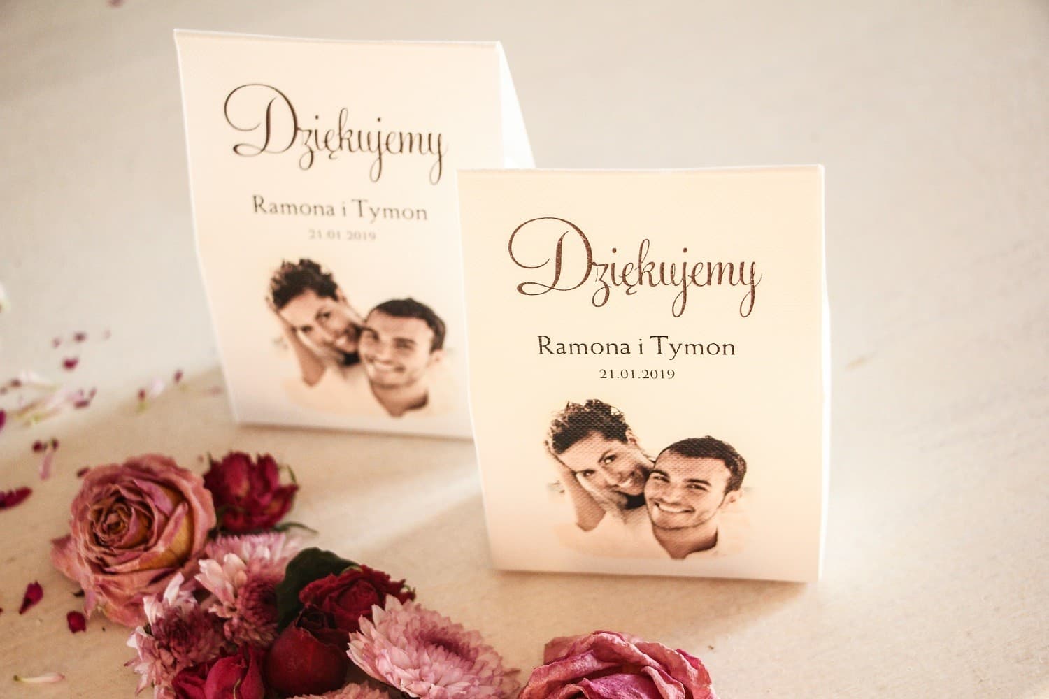 Pudełeczko ze zdjęciem na słodycze dla gości | Personalizowane podziękowania ślubne | Ze Zdjęciem nr 3