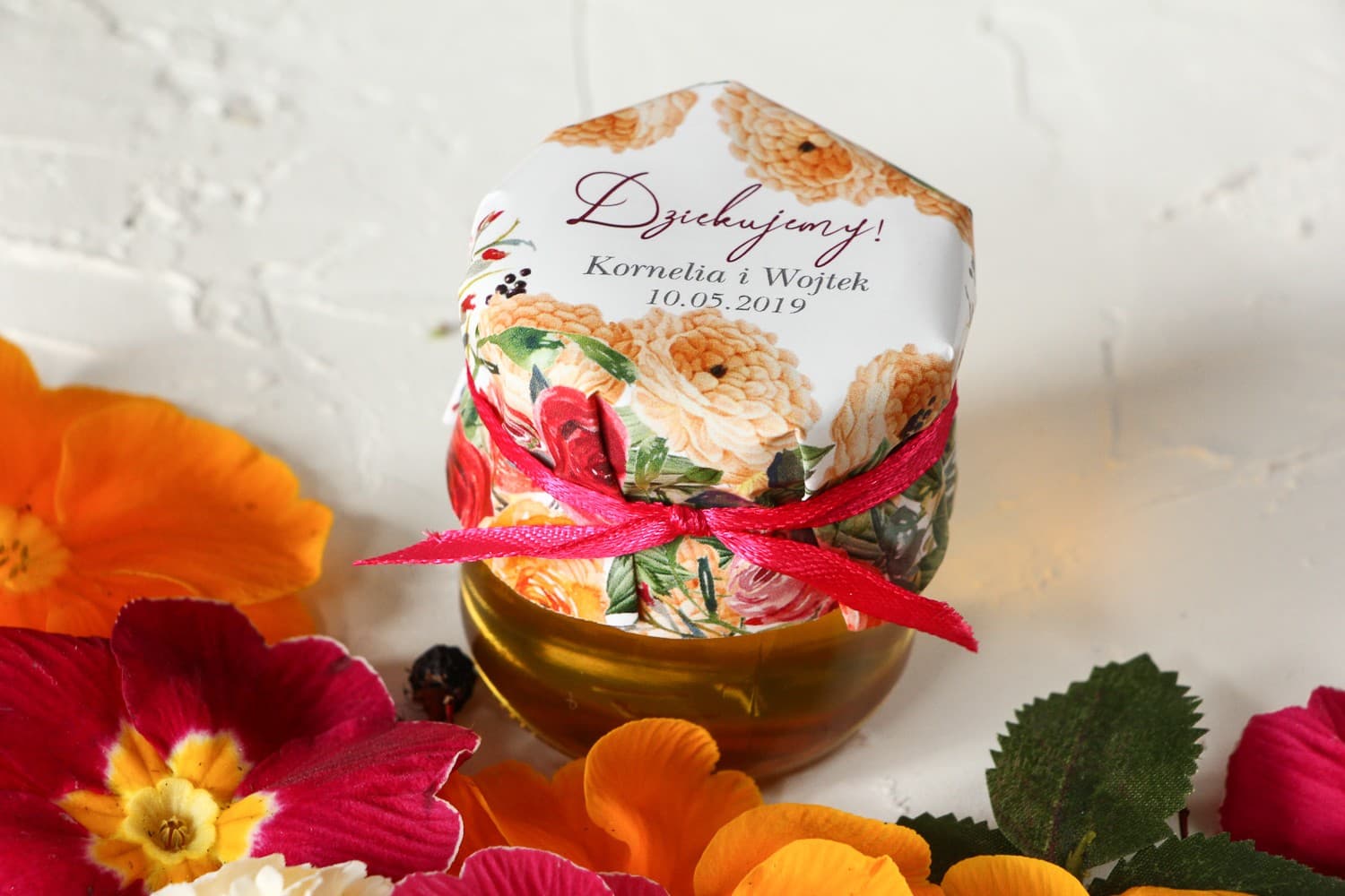 Polski Miód w Słoiczku Wenis nr 2 – Słodkie Podziękowanie z Amarantową Różą