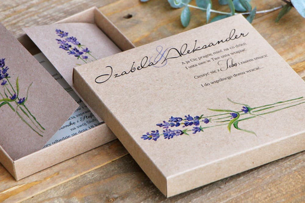 Próbka Zaproszenia Ślubnego w Pudełku | Sprawdź Jakość i Kolor | Margaret nr 1