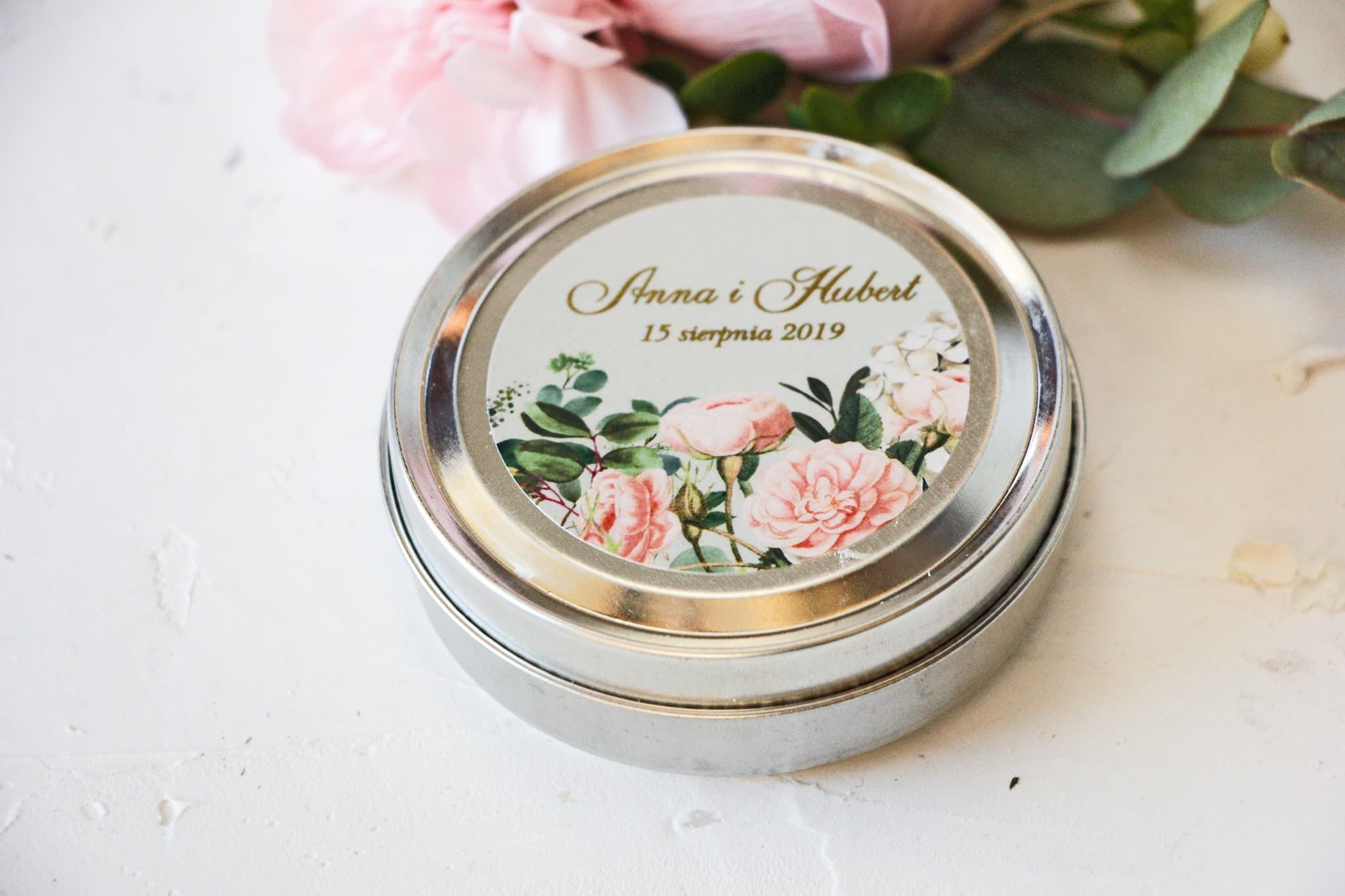 Świeczka Sojowa Szafirowe nr 2 – Podziękowanie dla Gości z Motywem Róż