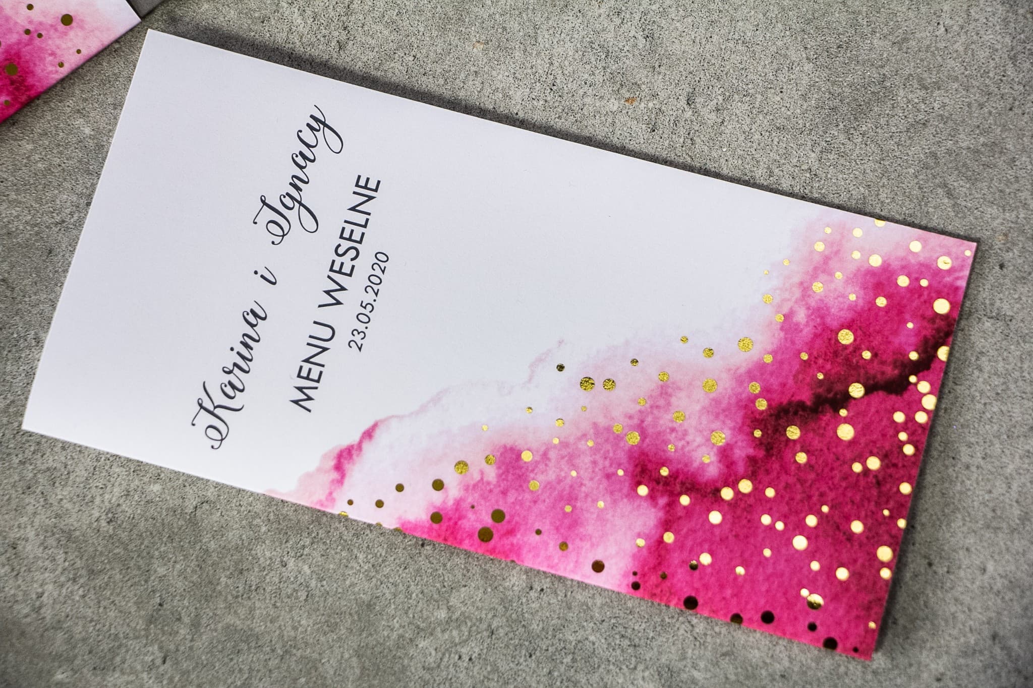 Eleganckie Menu Ślubne Bakarto | Róż i Złoto dla Wyrafinowanego Stołu | Bakarto Nr 3