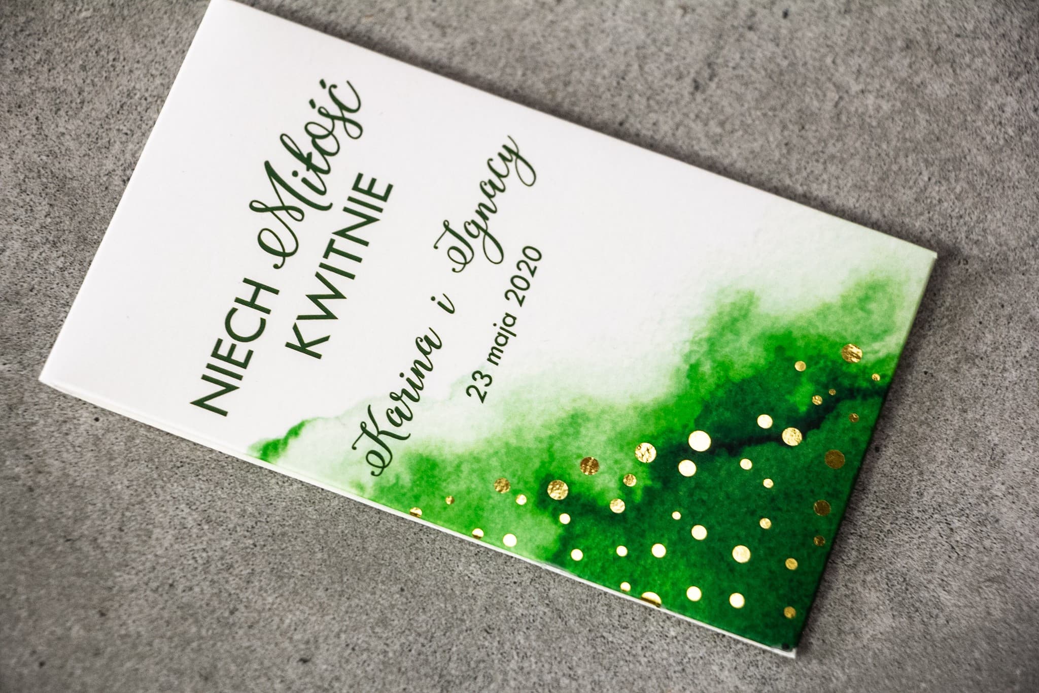 Nasionka Niezapominajki Złocone, Zielone Personalizowane | Podziękowania dla Gości Weselnych | Bakarto nr 4