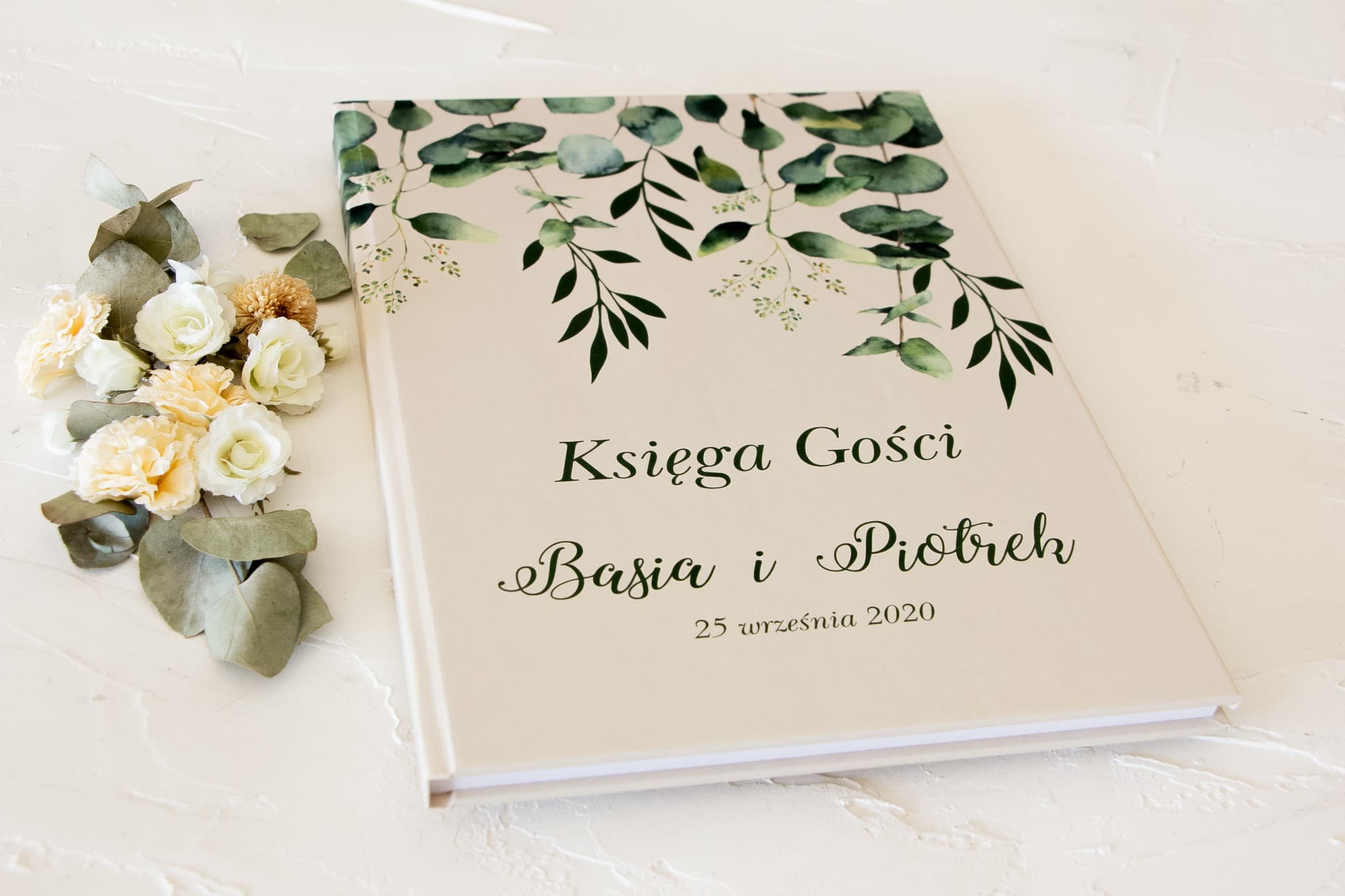 Personalizowana Księga Gości z Eukaliptusem, Botaniczna Pamiątka | Księga Gości Weselnych | Korani nr 3