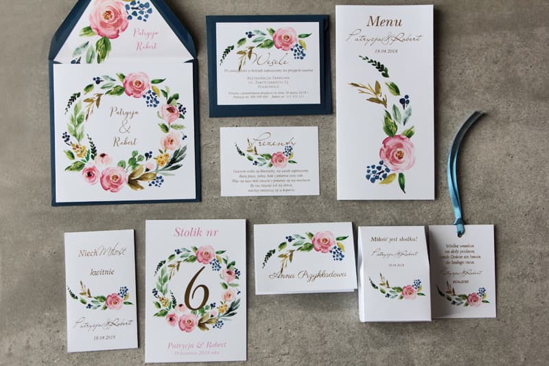 Cykade-zaproszenia z delikatnym złoceniem