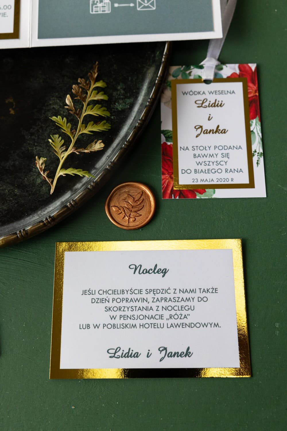 Złocony Bilecik Wkładka do Zaproszeń Ślubnych | Eleganckie Karteczki Informacyjne | Avril nr 4